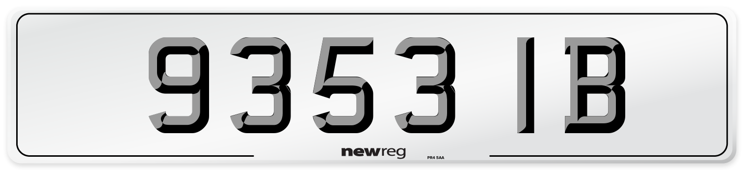9353 IB Number Plate from New Reg
